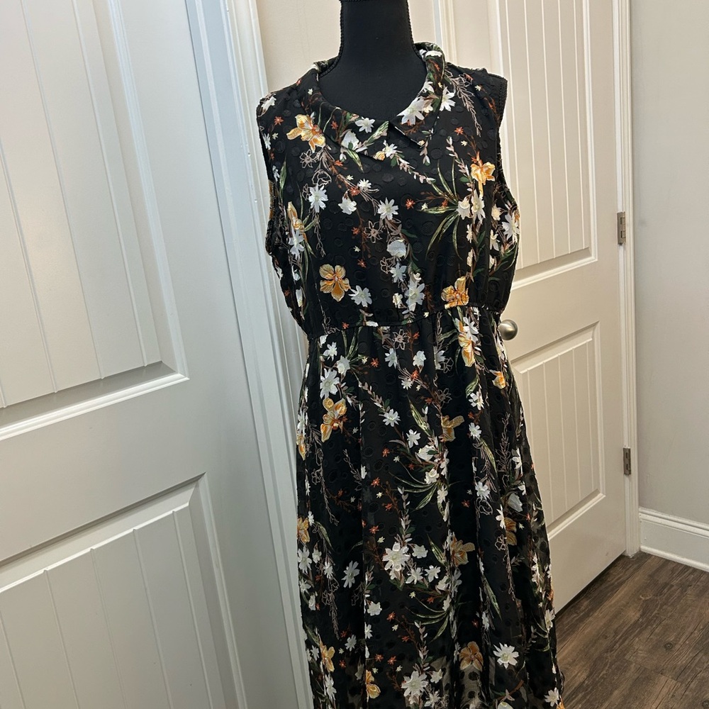 Floral Black Dress Whimisgoth Y2K Dainty‎ Romantic